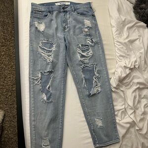 Brandy Melville Denim Blue Ripped Boyfriend Jeans